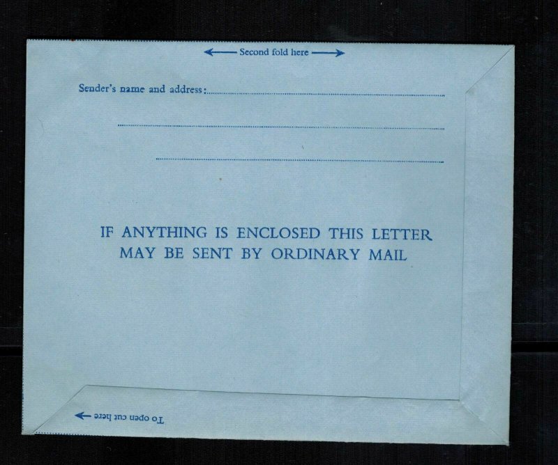 1953 Bahrain Airletter Cover Local Queen Elizabeth II QE2 Coronation Mint