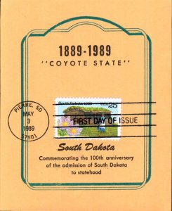 #2416 South Dakota Statehood Reid Maxi FDC