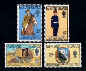 FALKLAND ISLANDS 1970 Defense Force, 50th Anniv. (4v Cpt) MNH CV$10