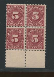 1895 US Postage Due Stamp #J41 Mint Never Hinged F/VF Block of 4 Certified 