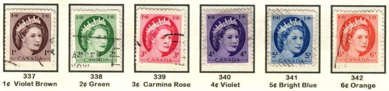 SC # 337-342 Elizabeth II, used, set of 6, hinged