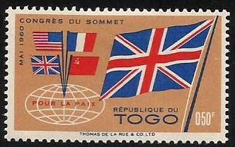 Togo 382 MLH Flags of big four (GI0118)