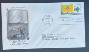 NEW MEXICO FLAG APR 16 2010 NEW YORK NY ARTCRAFT FIRST DAY COVER (FDC)