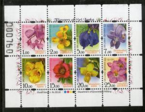 Sri Lanka 2016 Orchids Flowers Flora Tree Plant Sheetlet of 8 Stamps MNH # 13292