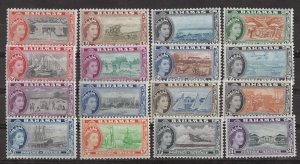 Bahamas # 158-72  QE II Definitives   1954  (16)  VLH Unused
