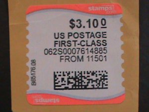 ​UNITED STATES-2009 SC#1CVP106  WAVE LINE-CUT SQUARE COMPUTER  VENDED STAMP -