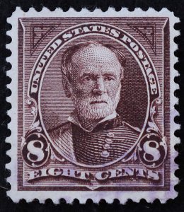 U.S. Used Stamp Scott #257 8c Sherman. VF - XF. Face-Free Cancel. Choice!