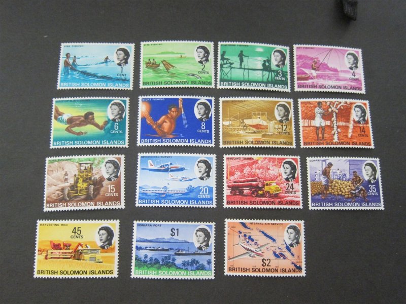 Solomon Islands 1968 Sc 180-94 set MNH
