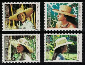 Fr. Polynesia Polynesian Hats 2nd series 4v 1984 MNH SG#423-426