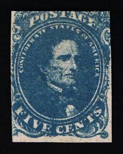 GENUINE CONFEDERATE CSA SCOTT #4 STONE-2 EXPERTLY PLATED TO POSTION #5 MINT NG