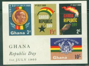 GHANA Republic Sheet, Scott B81a MNH**1960