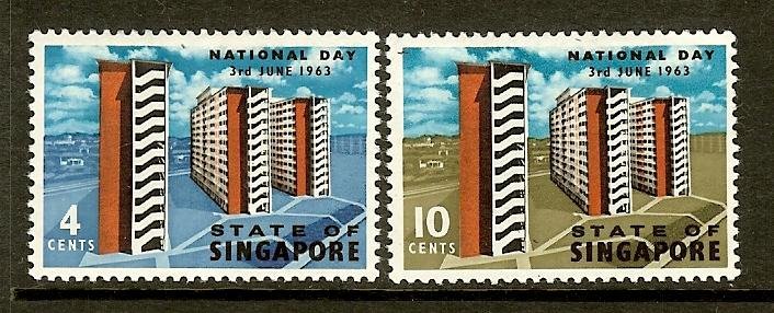 Singapore, Scott #'s 70-71, National Day, F-VF Centering, MH