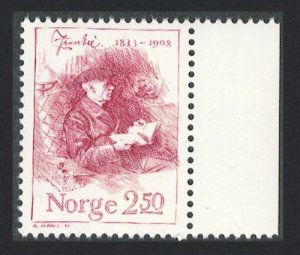 Norway 150th Birth Anniversary of Jonas Lie author Margin 1983 MNH SG#921