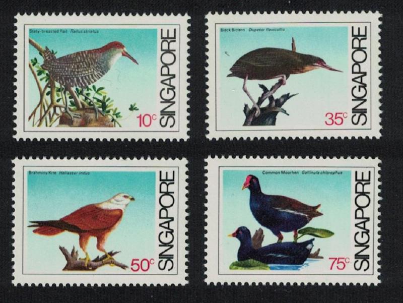 Singapore Rail Bittern Kite Moorhen Coastal Birds 4v SG#467-470