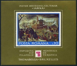 Romania 2595, MNH. Michel 3311 Bl.127. THEMABELGA-1975. Peter Brueghel,Younger.