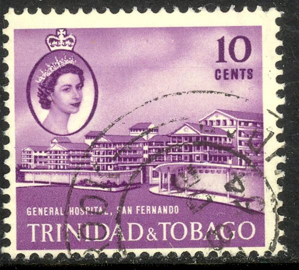 TRINIDAD AND TOBAGO 1960 QE2 10c HOSPITAL Issue Sc 94 VFU