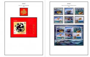 COLOR PRINTED JERSEY 2011-2020 STAMP ALBUM PAGES (135 illustrated pages)