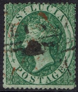 ST LUCIA 1860 QV (6D) WMK STAR USED