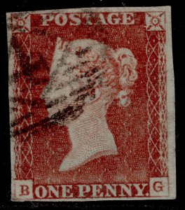 GB QV SG8, 1d red-brown, USED. Cat £35. BG 