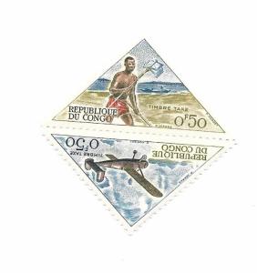 Congo Peoples Republic 1961 - M - Pair - Scott #J34A *