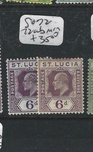 ST LUCIA  (P2705BB)  KE  6D  SG 72, 72AB  MOG 