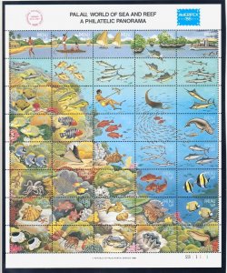 PALAU Sc 103 NH MINISHEET OF 1986 - SEA LIFE. Sc$37.50