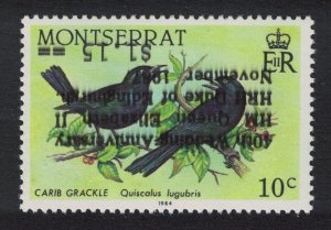 Montserrat Carib Grackle Bird Error 'EDINGBURGH' Inverted Oveprint RARR 1987