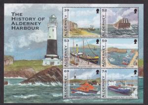 Alderney # 446-451 & 451a, Alderney Harbour Scenes, Ships, NH, 1/2 Cat.