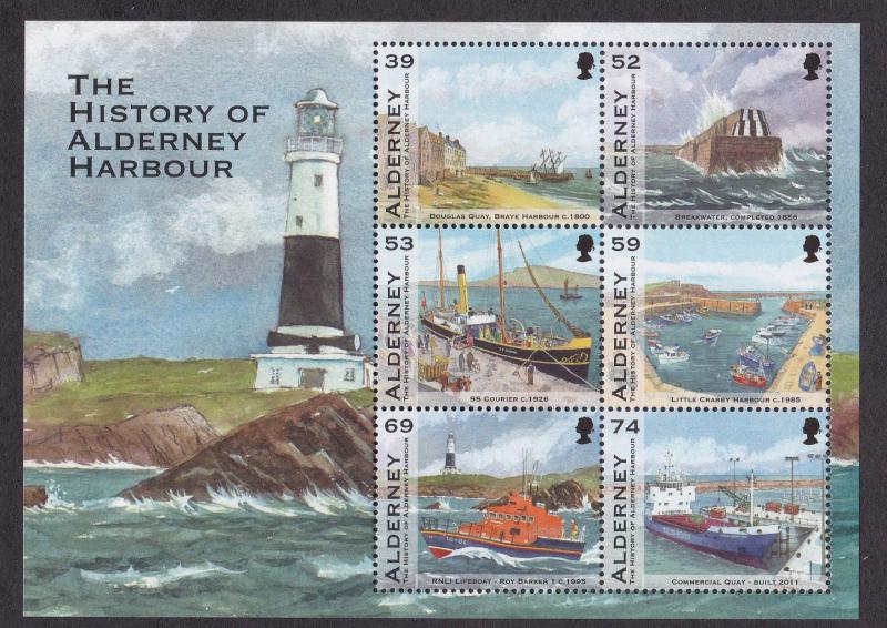 Alderney # 446-451 & 451a, Alderney Harbour Scenes, Ships, NH, 1/2 Cat.