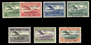 Albania #C15-21 Cat$190.75, 1928 Vlone-Brindisi, complete set, hinged