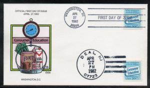 US #2005 Consumer Education FDC Collins Hand Painted B446