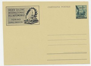 Postal stationery Italy 1953 Car - Auto / Motor Show Torino