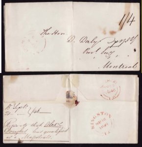 Canada-covers #2580-stampless-Lincoln cnty-Niagara,UC-Sep 16 1846-rated 1/4-B/