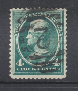 US Sc 211 used 1883 4c Jackson, 2 in Oval cancel