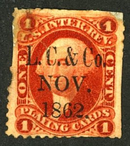 U.S. #R2C USED PAPER ON BACK THIN