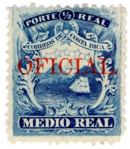 Costa Rica #1a private overprint OFICIAL Ross26 mint