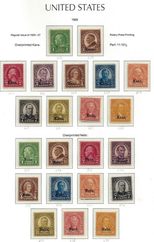 U.S. 658-679 FVF Mint/MNH SCV$750.00+ (658/79-5)