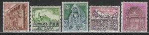 Spain #1533-37 ~ Cplt Set of 5 ~ Buildings ~ Unused, LHM  (1968)