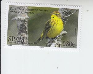 2018 St Pierre & Miquelon Red-crowned Warbler (Scott 1056) mnh