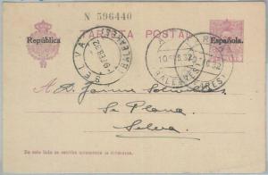 75492 - SPAIN - POSTAL HISTORY -  STATIONERY CARD from ARTA' to MALLORCA  1932