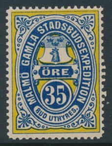 Sweden 1888 Malmo Gamla Stadsbudsexpedition 35 öre Local Post MNH