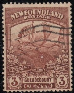 Newfoundland 117 - Used - 3c Trail of the Caribou (1919)