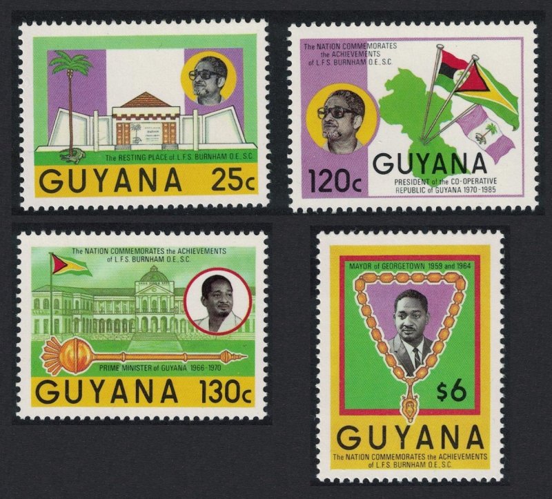 Guyana President Burnham Commemoration 4v 1986 MNH SG#1908-1911