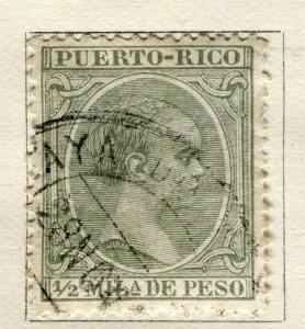 SPANISH PUERTO RICO;    1890s classic Baby King issue used 1/2m. value