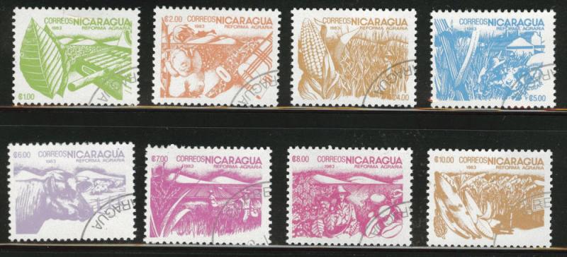 Nicaragua Scott 1298-1305 used 1983 stamp set