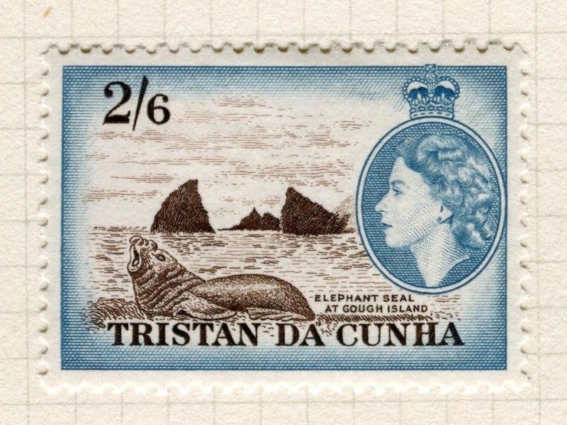 TRISTAN DA CUNHA; 1954 early QEII issue fine Mint hinged 2s. value