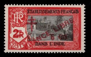 FRENCH INDIA  Scott 201 France Libre  surcharge MH*