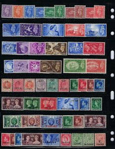 GREAT BRITAIN - 120 STAMPS SCOTT #89 TO # 287-SOME OFFICES/ BOB- MINT HINGED/LH