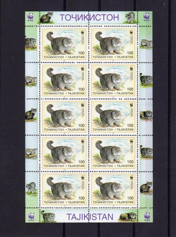 Tajikistan 1996  WWF Pallas Cats 6 Sheetlets  (60v) perforated MNH Sc # 92-97