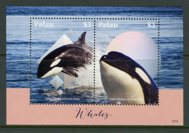 PALAU 2019  WHALES  SOUVENIR SHEET MINT NEVER HINGED 